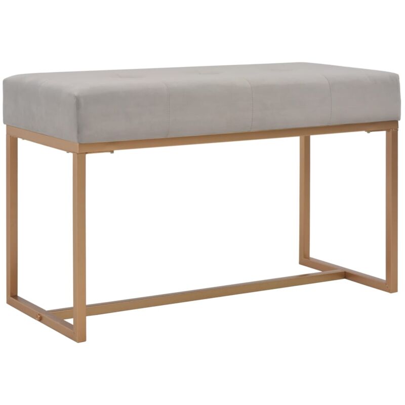 Banc 80 cm Gris Velours Vidaxl