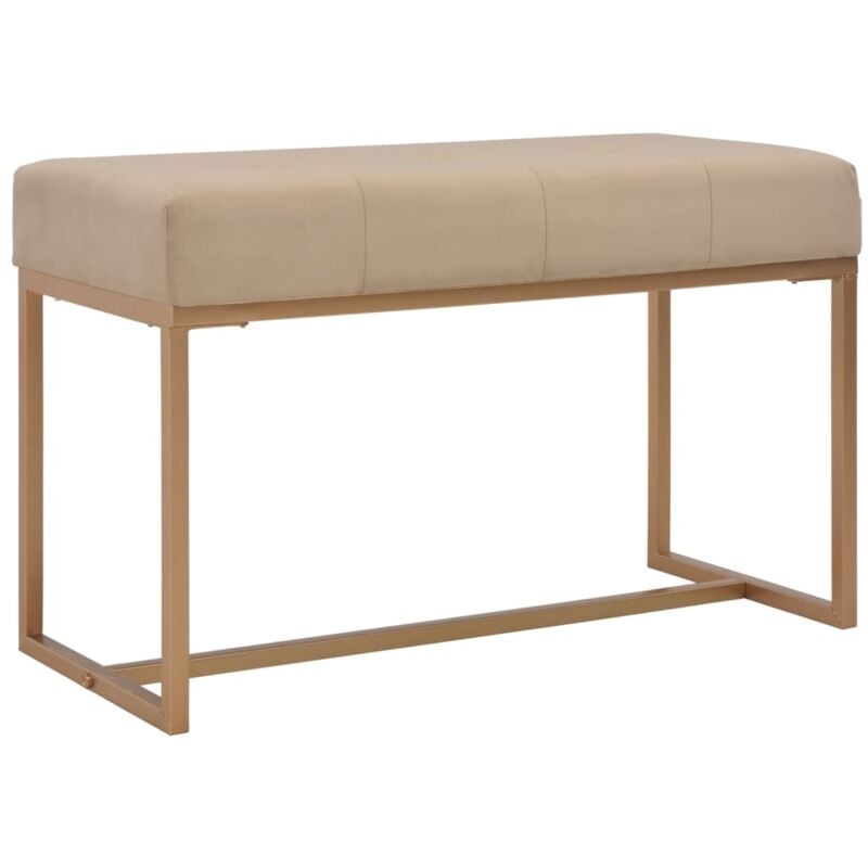 Banc d'entrée beige 80 cm velours Vidaxl