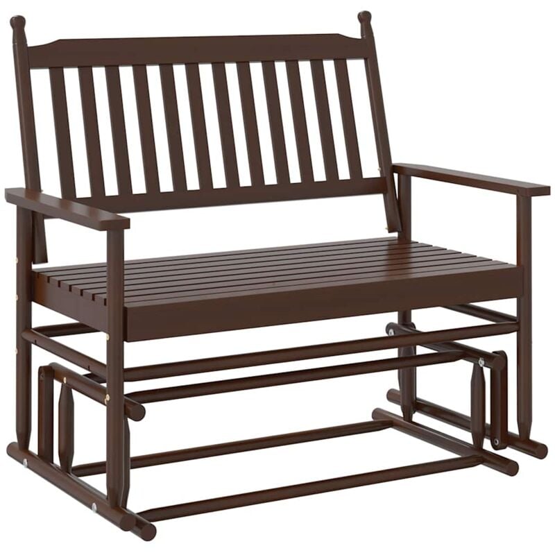 Banc à bascule de jardin 118 x 70 x 104,5 cm bois de peuplier marron DEC028716