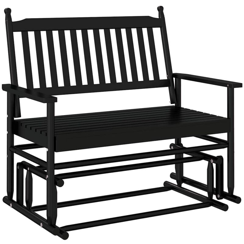 Banc à bascule de jardin 118 x 70 x 104,5 cm en bois de peuplier noir DEC028718