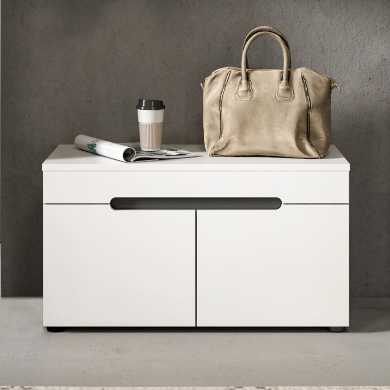Banc à chaussure 80x37x45cm décor blanc - KANUT