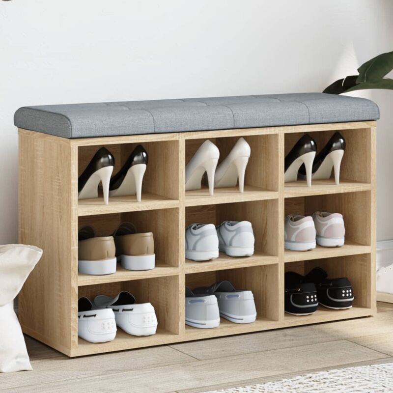 vidaXL Banc à chaussures chêne sonoma 82x32x50 cm bois
