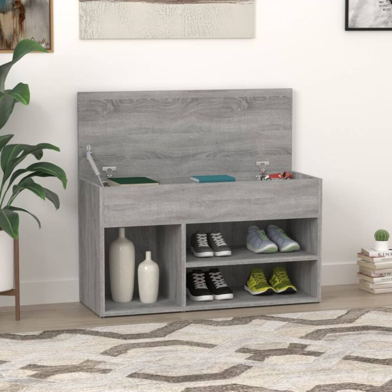 Vidaxl - Banc à chaussures Sonoma gris 80x30x45 cm Bois d'ingénierie