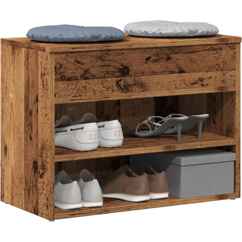 Vidaxl - Banc à chaussures vieux bois 60x30x45 cm bois d'ingénierie