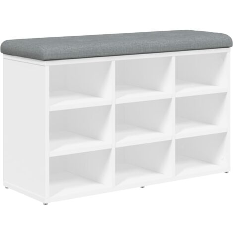 Banc à chaussures blanc 82x32x50 bois d'ingénierie