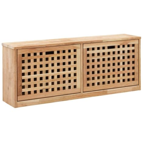 Banc à chaussures bois de noyer massif Kuando L 94 x H 38cm - Design et pratique