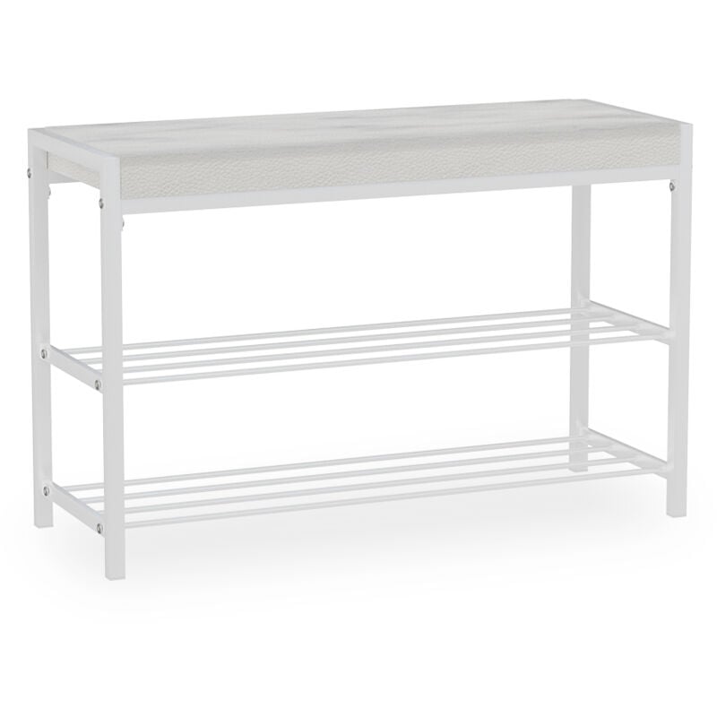 Banc à chaussures Borneo, Blanc, 80x52cm, Vicco