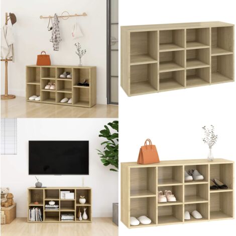 Banc à chaussures Chêne sonoma 103x30x54,5 cm Bois d’ingénierie - Meuble Rangement Chaussures - Banc Chaussure - Armoire Chaussure - Organiseur Chaussures - Range Chaussures - Home & Living