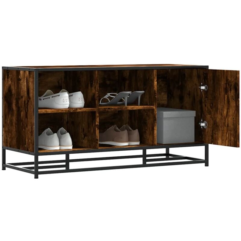 Vidaxl - Banc à chaussures chêne fumé bois d'ingénierie et métal