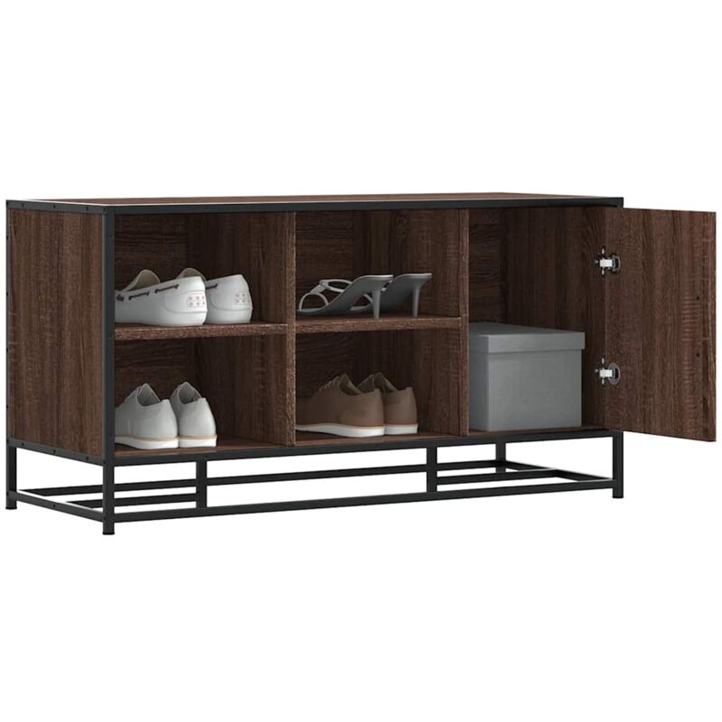 Vidaxl - Banc à chaussures chêne marron bois d'ingénierie et métal