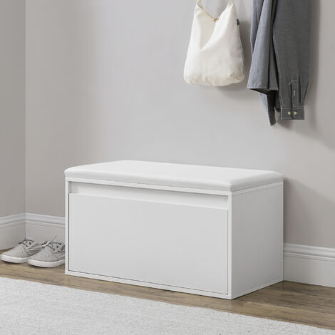 Banc à chaussures Degerfors 80 x 39 x 45 cm blanc [en.casa]