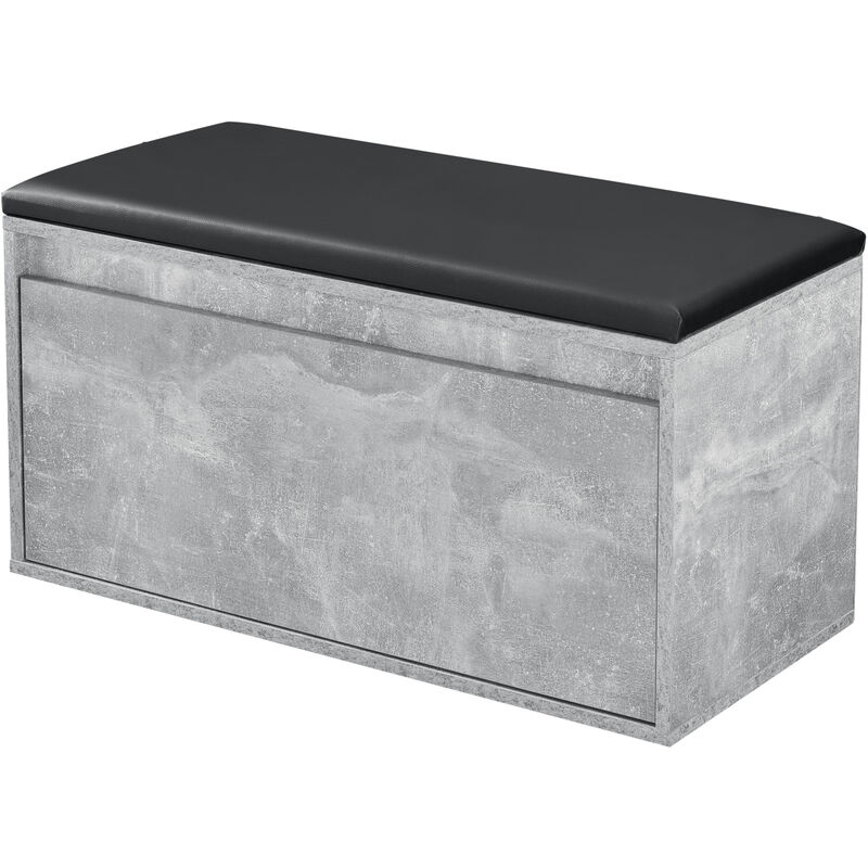 [en.casa] - Banc à chaussures Degerfors 80 x 39 x 45 cm effet béton noir