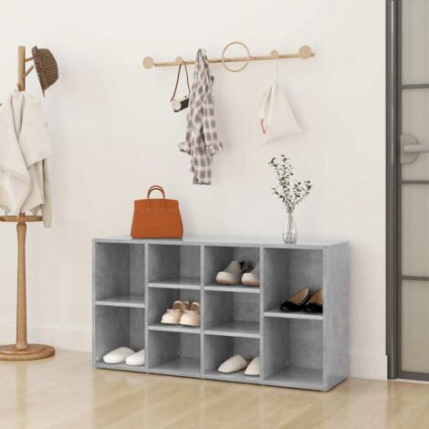 Banc à chaussures Gris béton 103x30x54,5