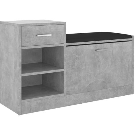 Banc à chaussures Gris béton 94,5x31x57