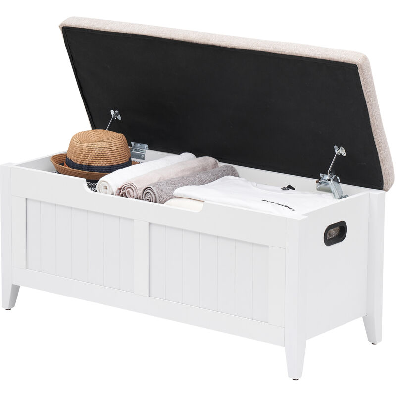 Lunsy - Banc à Chaussures Meuble Entrée Meuble Chaussures Commode à Chaussures avec Coussin Rembourré et 1 Abattant– 100 x 40 x 45 cm