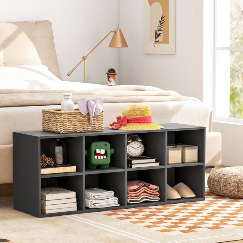 Maisonchic - Banc à Chaussures, Organisateur de Chaussures Gris avec 8 Casiers, Capacité 230 kg, Étagère à Chaussures CW8633 design in