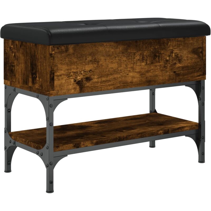 Banc à chaussures chêne fumé 62x32x45 cm bois d'ingénierie vidaXL