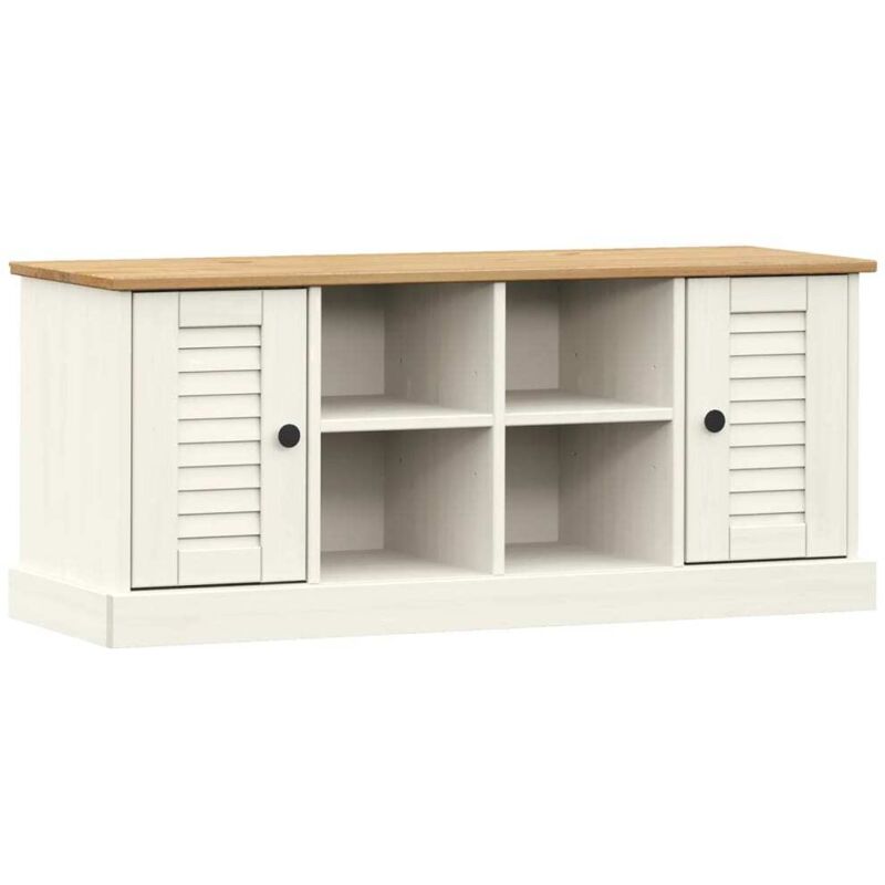 Banc à chaussures VIGO blanc 106x35x45 cm bois massif de pin vidaXL