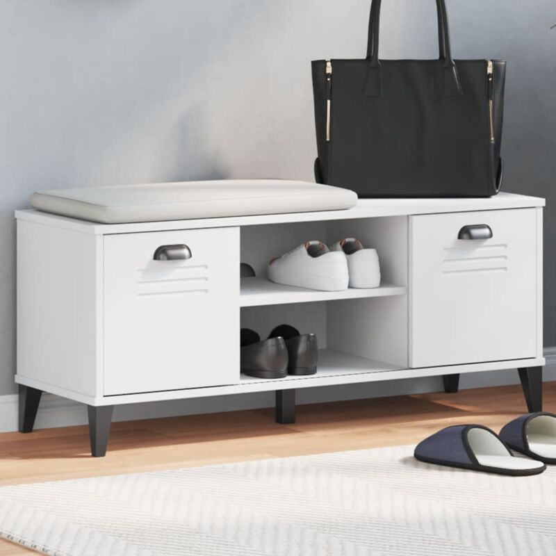 Vidaxl - Banc à chaussures viken blanc 106x35x45 cm bois massif de pin