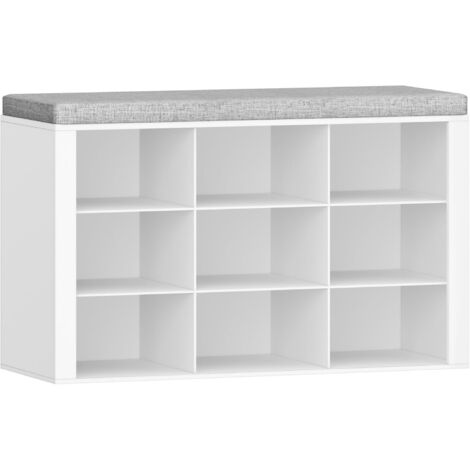 Banc à Chaussures,Banc avec Rangement, 9 Compartiments
