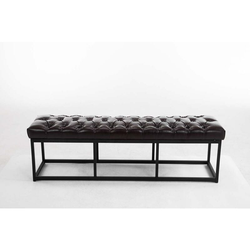 Banc de métal noir opaque et revêtement de type 150 cm-semblable à différentes couleurs colore : marron