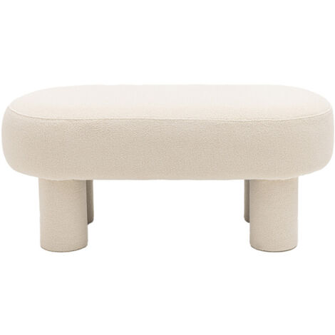 Banc arrondi en tissu bouclette L105cm - Crème - Ploom