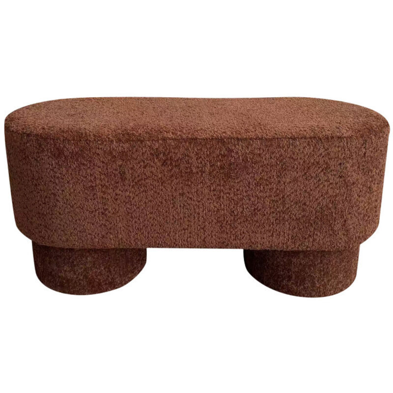 Banc arrondie en tissu bouclette L92cm - Rouille - Arlo