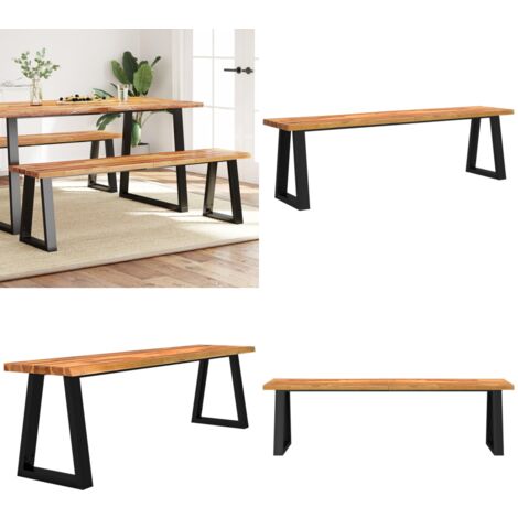 Banc avec bord vivant 160 cm bois d'acacia massif - Banc Entrée - Banc Acacia - Banc Design - Meuble Salle À Manger - Mobilier Salon - Home & Living