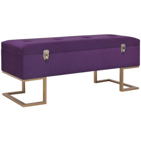 Banc avec compartiment de rangement 105 cm Violet Velours vidaXL