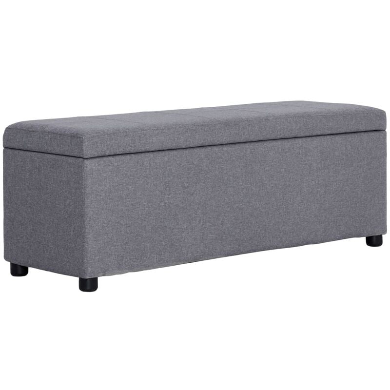 Vidaxl - Banc avec compartiment de rangement 116 cm Gris clair Polyester