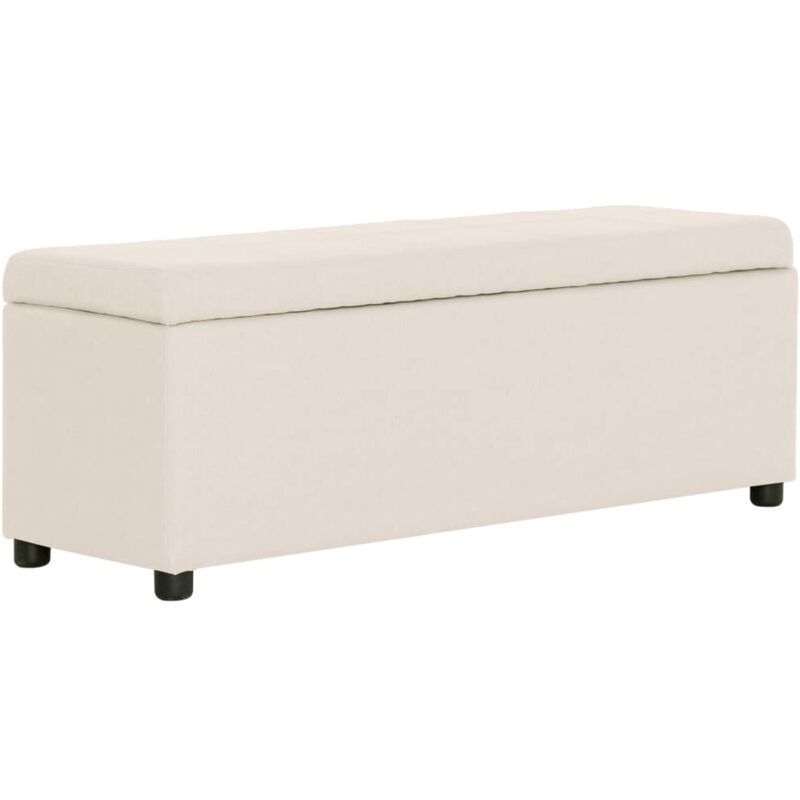 Vidaxl - Banc avec compartiment de rangement 116 cm Crème Polyester