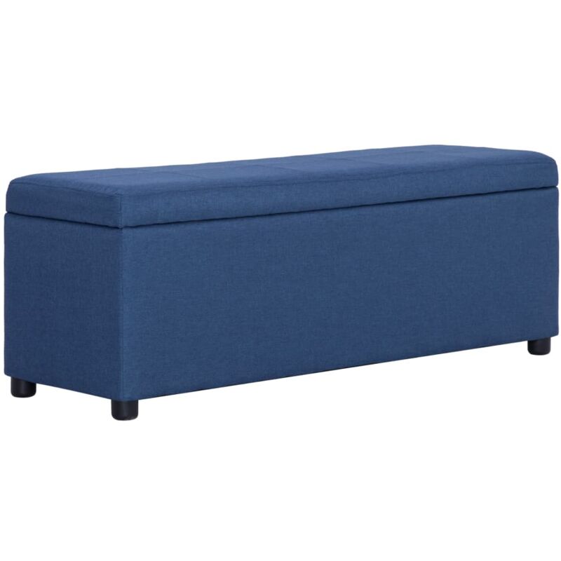 Banc avec compartiment de rangement 116 cm Bleu Polyester vidaXL