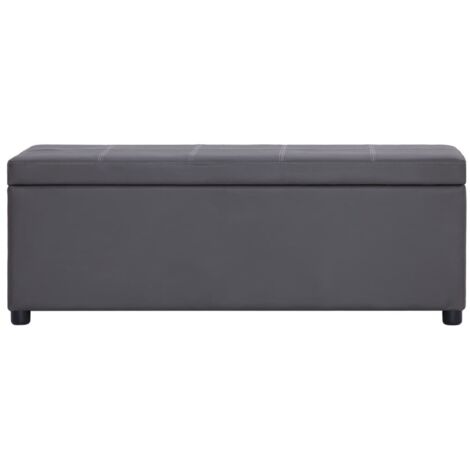 Banc avec compartiment de rangement, Coffre de rangement, Meuble d'entrée 116 cm Gris Similicuir NKK91742