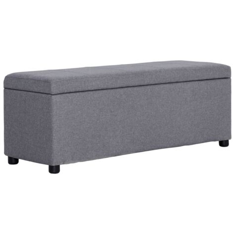 Banc avec compartiment de rangement，Banquette，Banc coffre 116 cm Gris clair Polyester CNENE410478