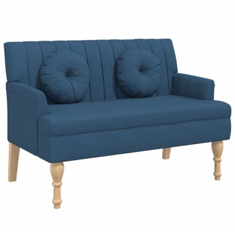 Banc avec coussins bleu 113x64,5x75,5 cm tissu CFW830114