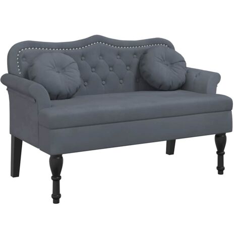 Banc avec coussins Gris foncé 120,5x65x75 cm Velours CFW129509