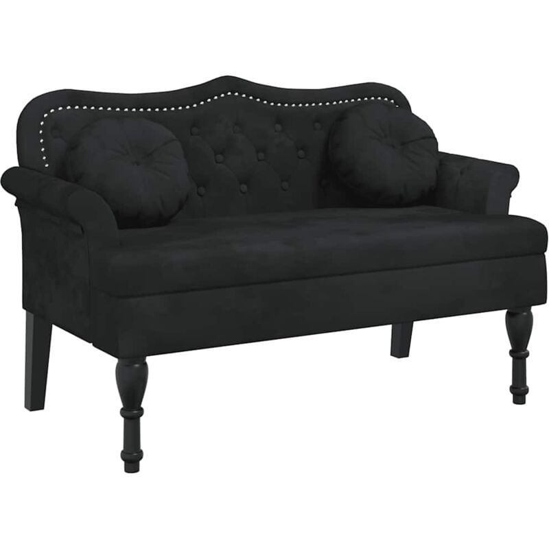 Vidaxl - Banc avec coussins noir 120,5x65x75 cm velours