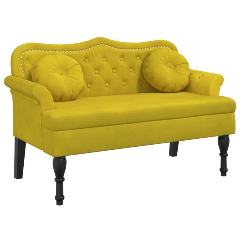 Vidaxl - Banc avec coussins jaune 120,5x65x75 cm velours