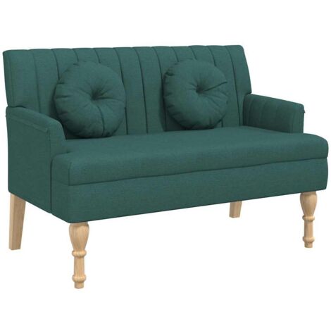 Banc avec coussins vert foncé 113x64,5x75,5 cm tissu CFW372420