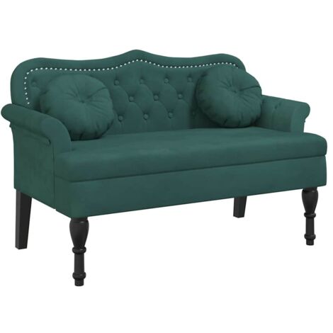 Banc avec coussins Vert foncé 120,5x65x75 cm Velours CFW916943
