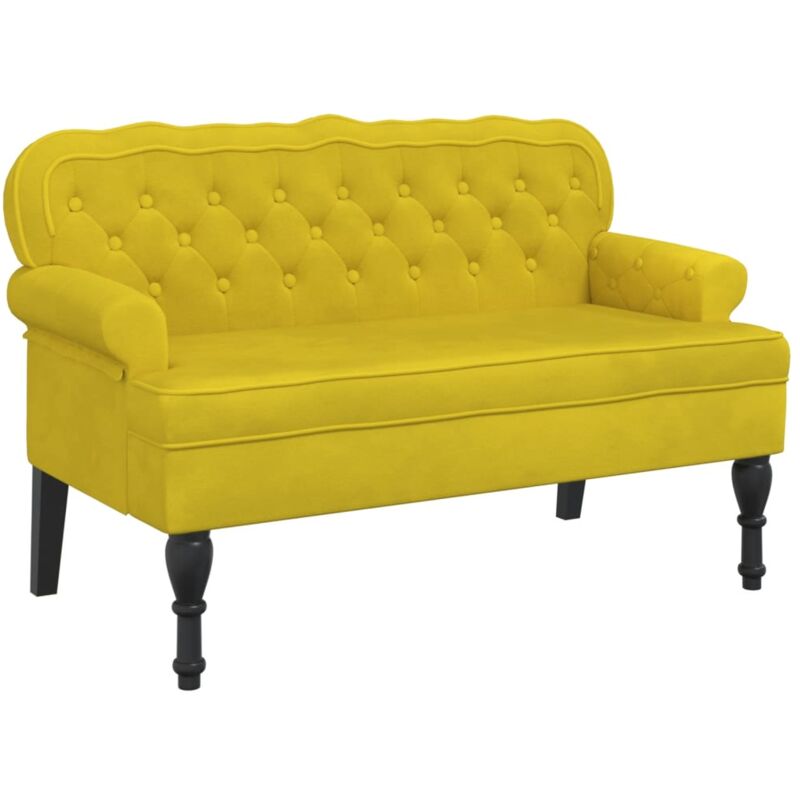 Vidaxl - Banc avec dossier jaune 119,5x64,5x75 cm velours
