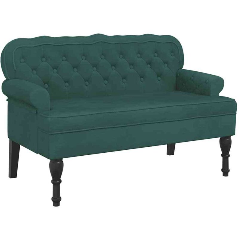 Vidaxl - Banc avec dossier vert foncé 119,5x64,5x75 cm velours
