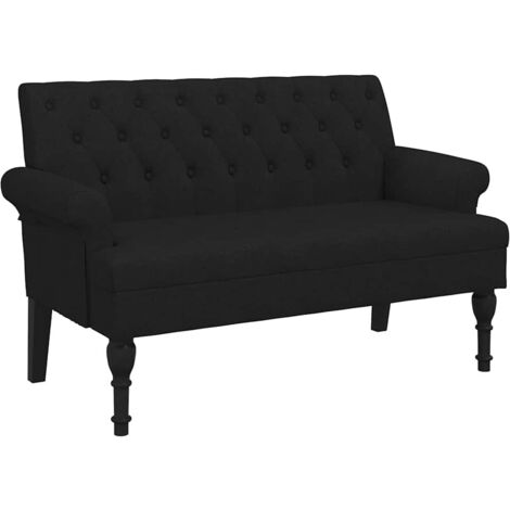 Banc avec dossier Noir 120x62x75,5 cm Tissu CFW490963