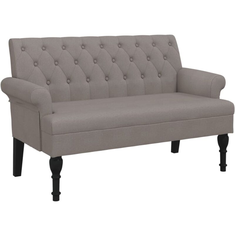 Banc avec dossier taupe 120x62x75,5 cm tissu vidaXL