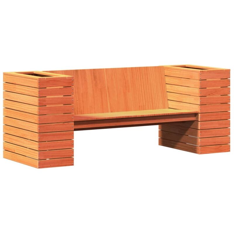 Banc avec jardinières cire marron 167,5x60x65cm bois massif pin - Vidaxl