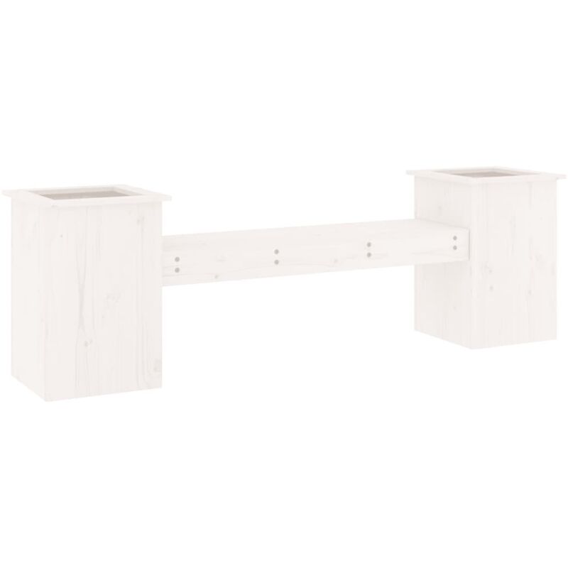Vidaxl - Banc avec jardinières blanc 184,5x39,5x56,5 cm bois massif pin