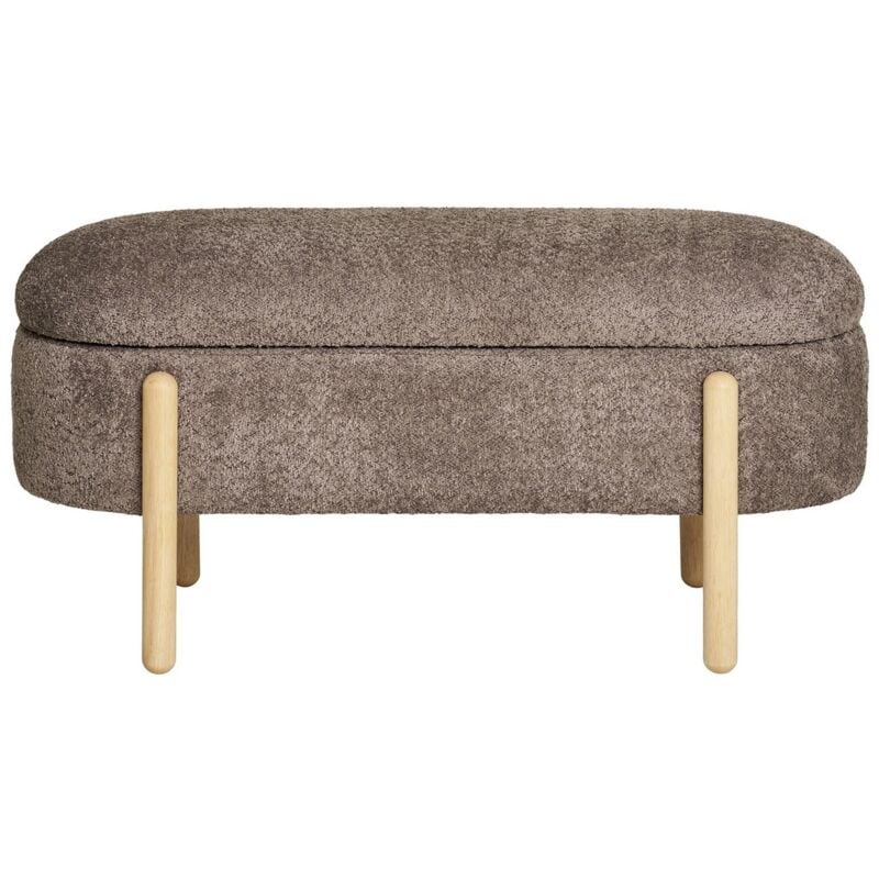 Banc avec Rangement Branca, Polyester, Éponge, Contreplaqué, Marron, 41x98x48 cm