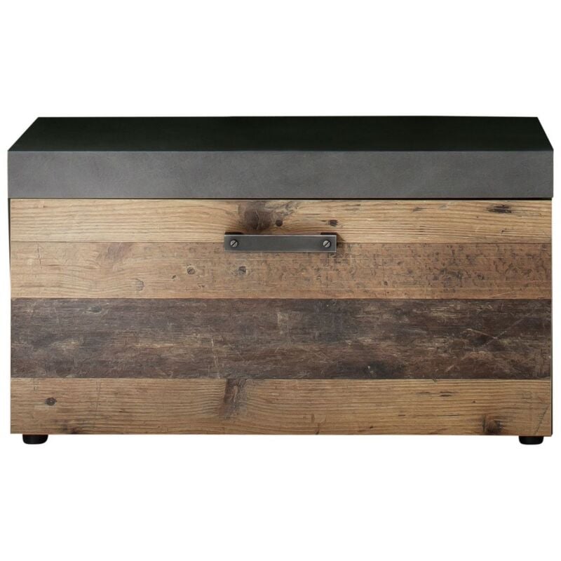 Banc avec Rangement Indy, Bois, Gris, Marron, 80x45x37 cm