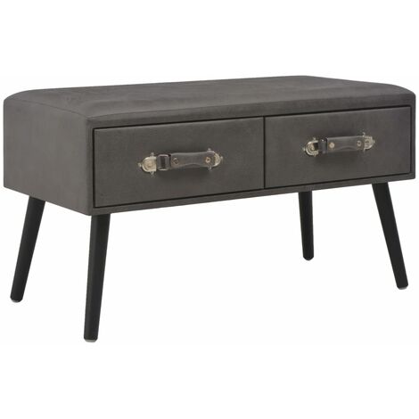 Banc avec tiroirs Banc de rangement | Coffre de rangement 80 cm Gris Similicuir 99904 - Gris