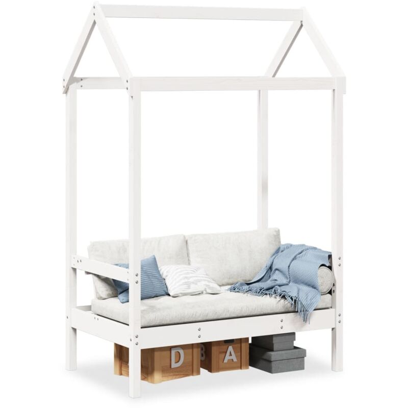 Vidaxl - Banc avec toit blanc 117,5x70x176,5 cm bois de pin massif